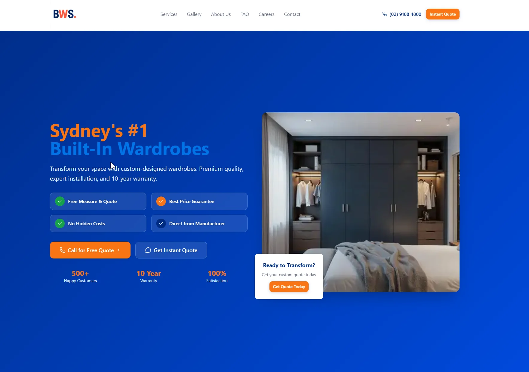Screenshot of Kitchen Cabinetry website homepage