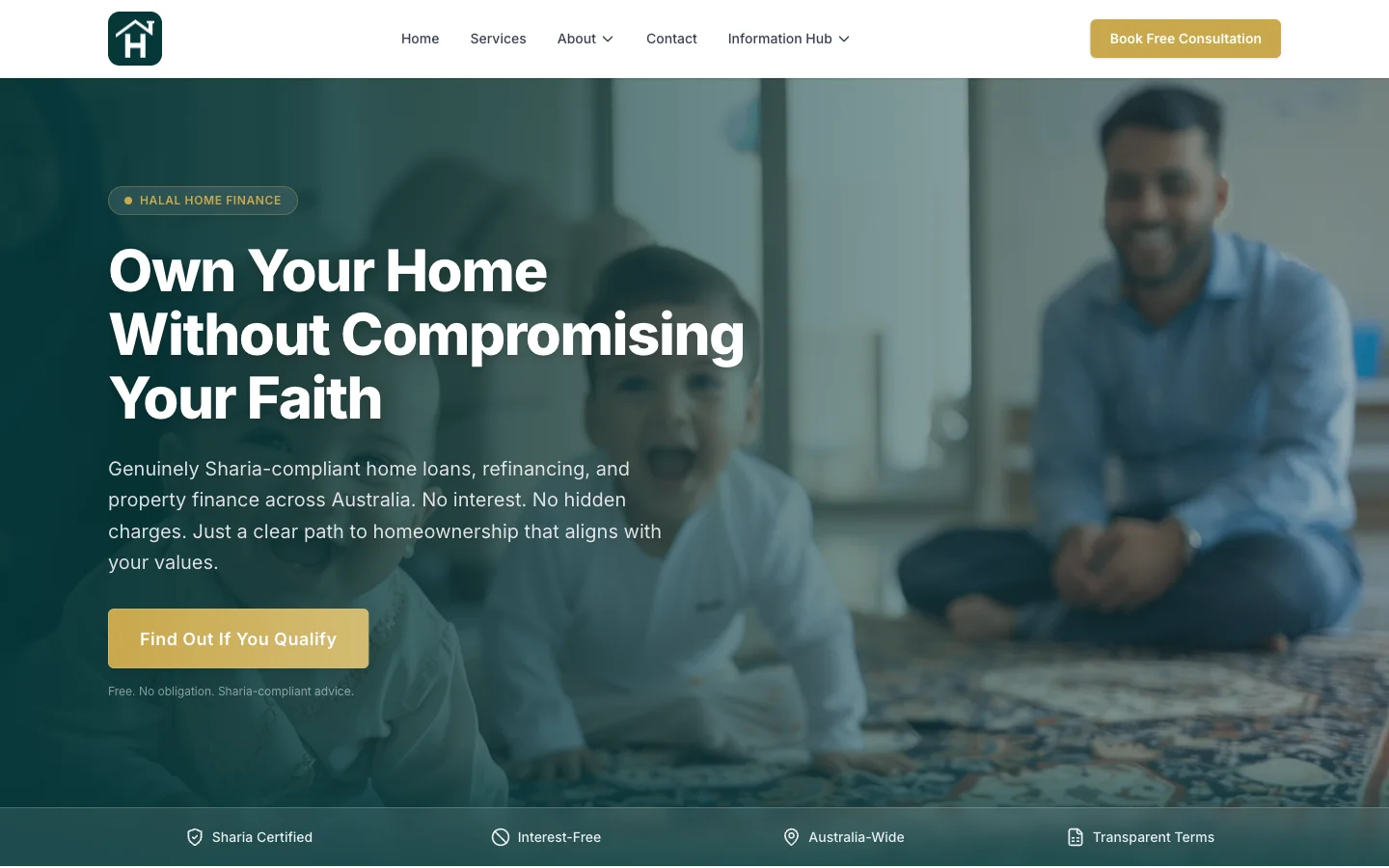 Halal Mortgage Australia website homepage