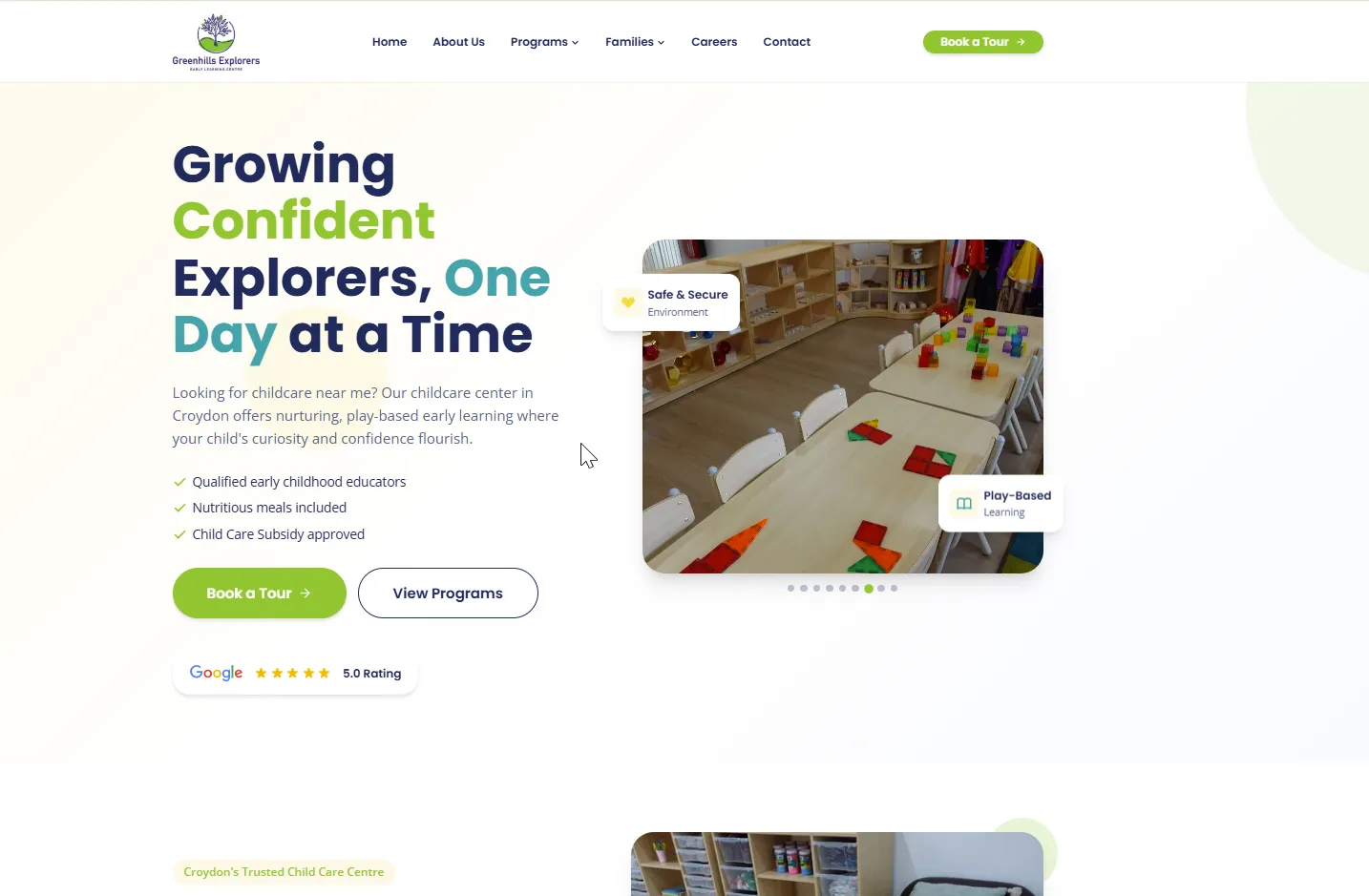 Green Hills Childcare website